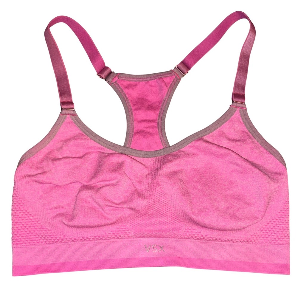 Victoria's Secret VSX Hot Pink Racerback Sports Bra Adjustable Straps, M